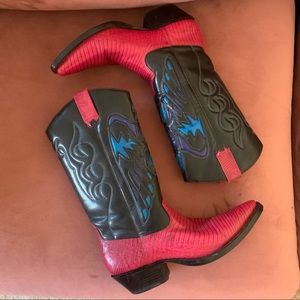Vintage Nine West COLORFUL cowboy cowgirl western boots 🌈 rare